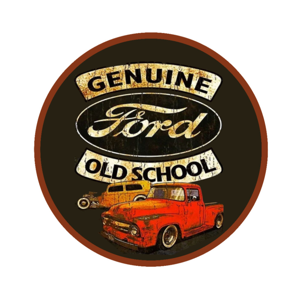 Car Classics "Ford Old School" – 4" Handmade Vinyl Decal Cooler Vehicle Laptop