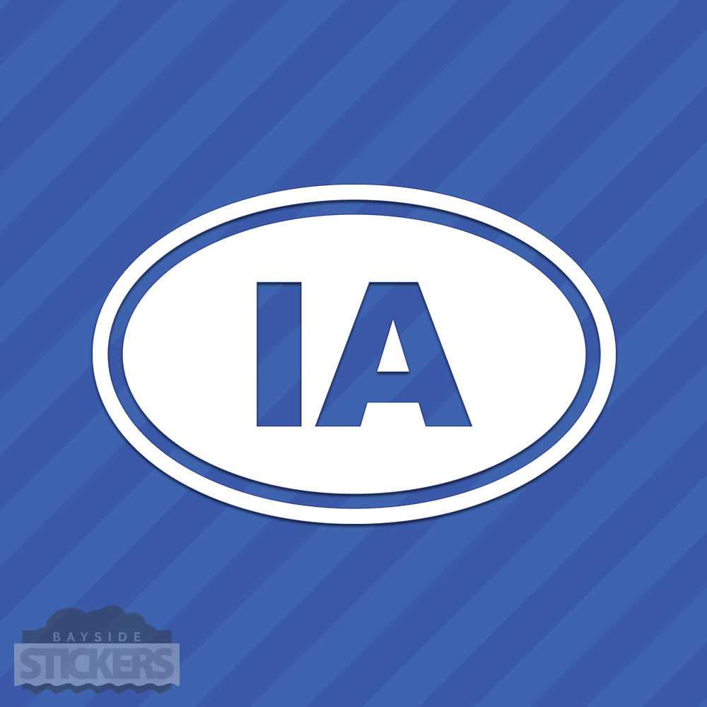 Iowa IA Oval Vinyl Decal Sticker