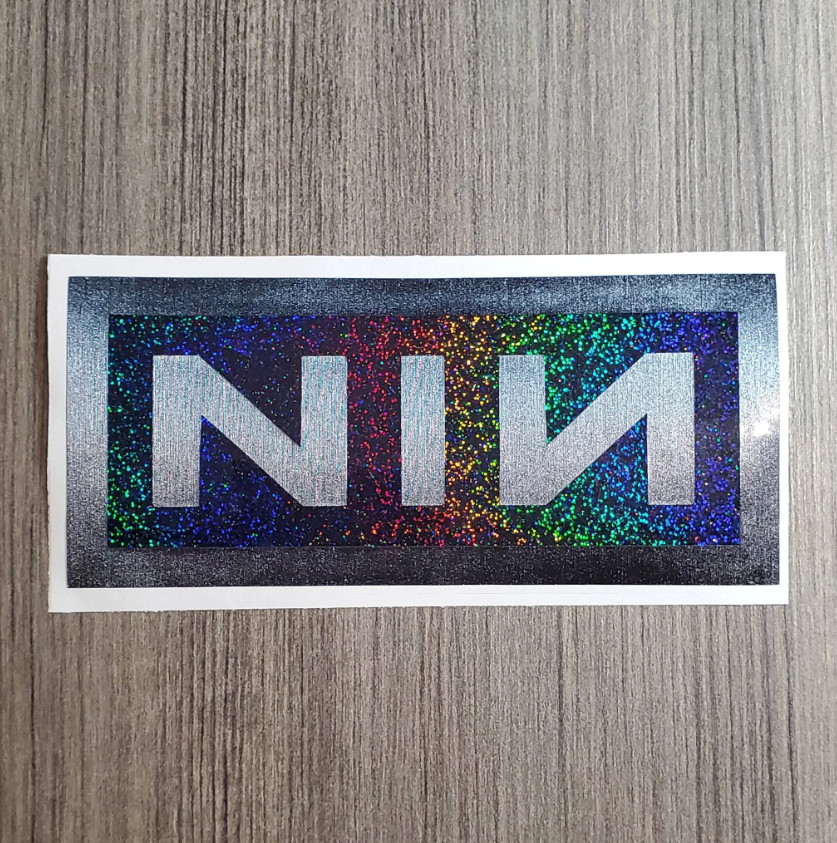 Nine Inch Nails – Premium Brushed Steel & Holographic Decal 6"