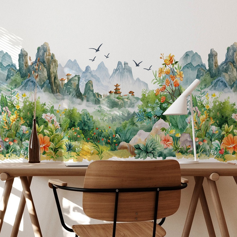 Flowers Stickers Supermarket Entrance PVC PVC Transparent Film Ful Sheets