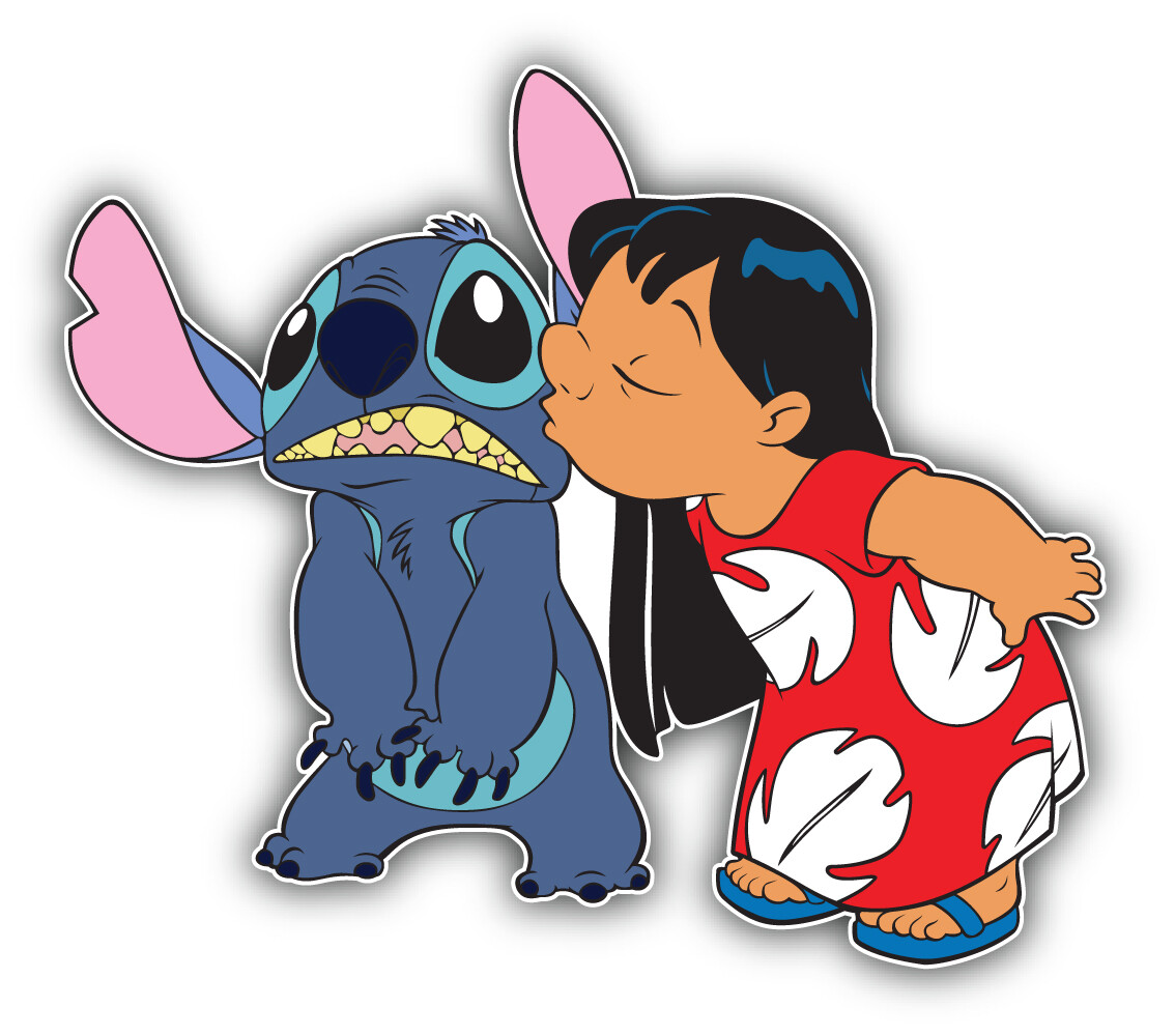 Lilo & Stitch Kiss Cartoon Sticker Bumper Decal – "SIZES"