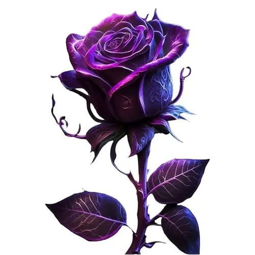 2 PCS Purple Rose Waterproof Vinyl Decals Floral Design for Car Truck Bumper