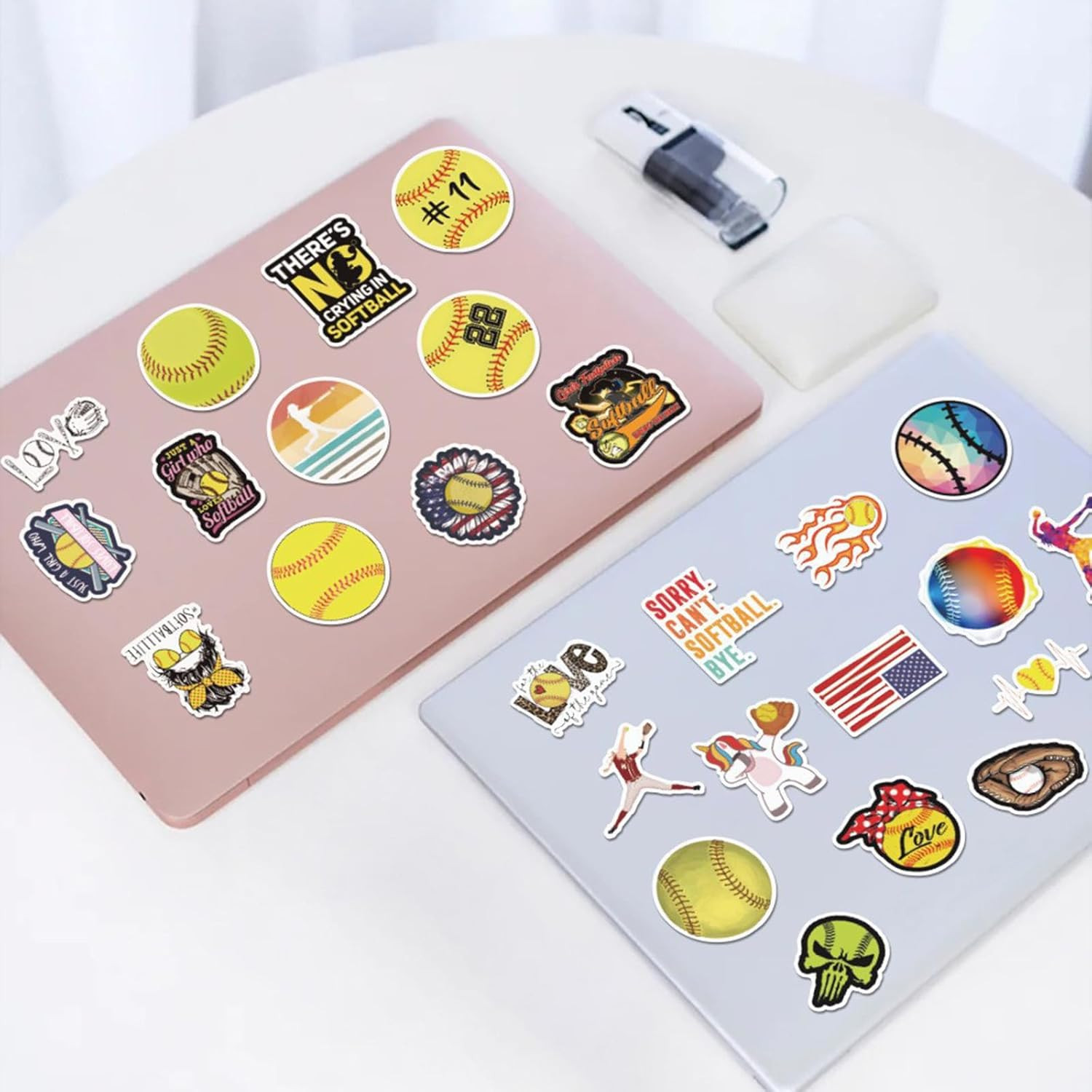 100Pcs Softball Stickers for Kids, Waterproof Vinyl Decals for Crafts & Decor