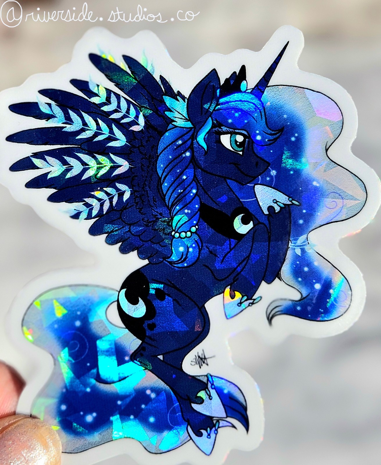 Crystal Princess Luna Vinyl Holo Sticker 3" Original Art My Little Pony