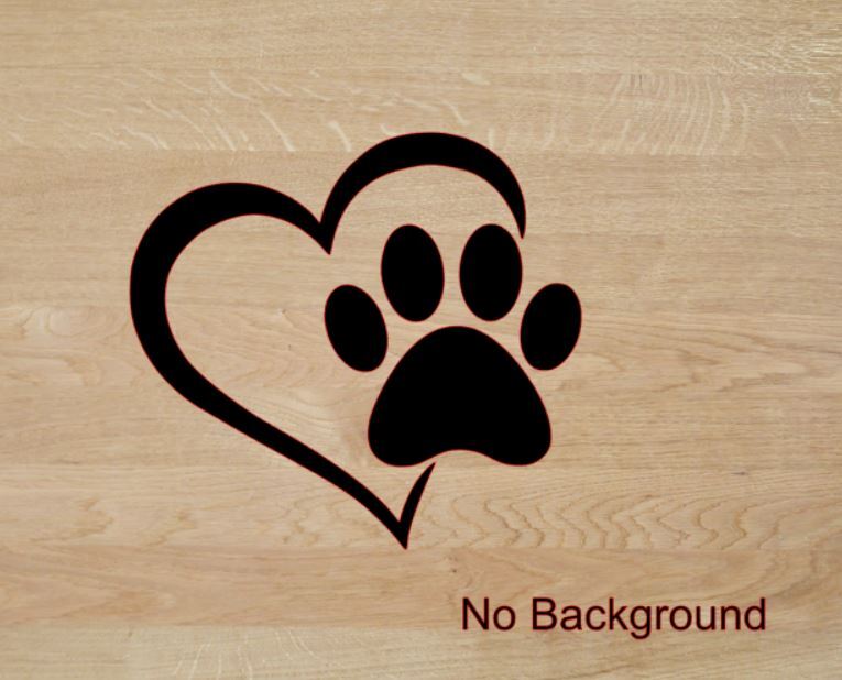Heart Paw Print Sticker PICK SIZE COLOR Vinyl Decal Dog Puppy Love Car Window