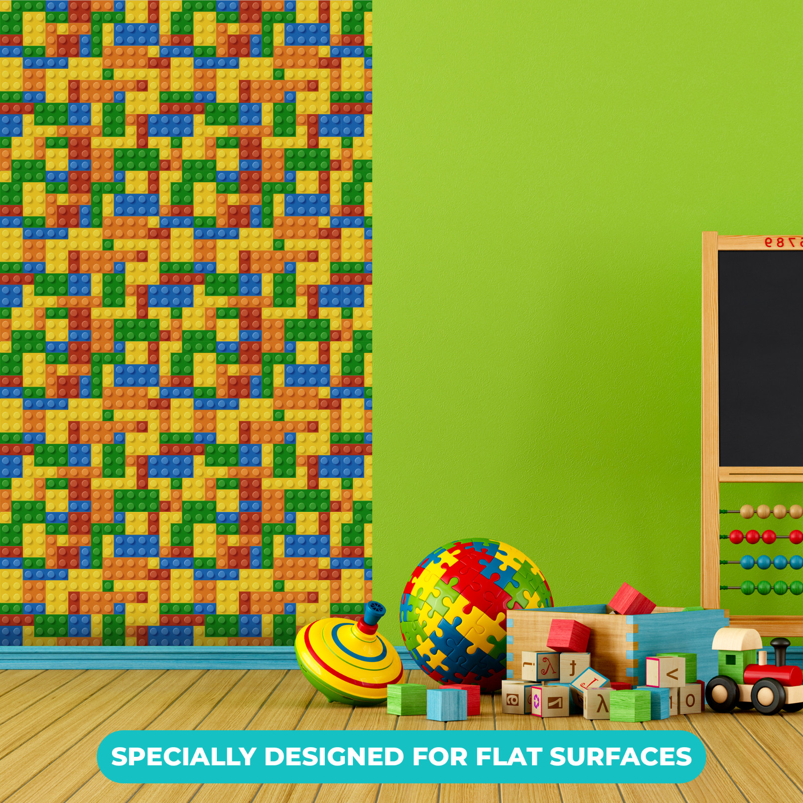 Playroom Blocks Legos Theme Wallpaper Mural Interior. Wall Decal for Decoration