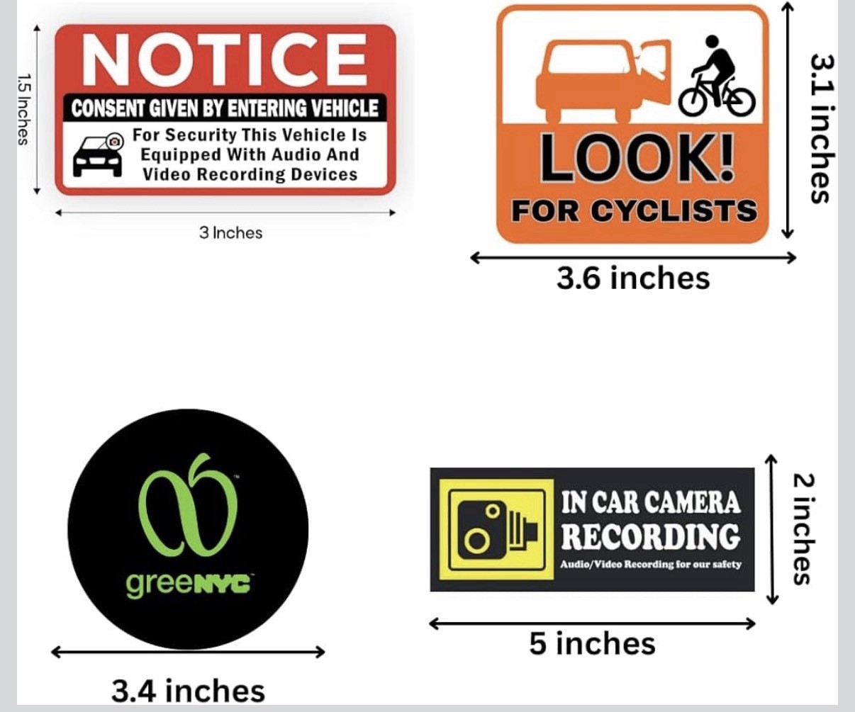 Tlc (uber ,Lyft,Taxi) Approved Vehicle Safety Decals Sticker- 14 Pieces.