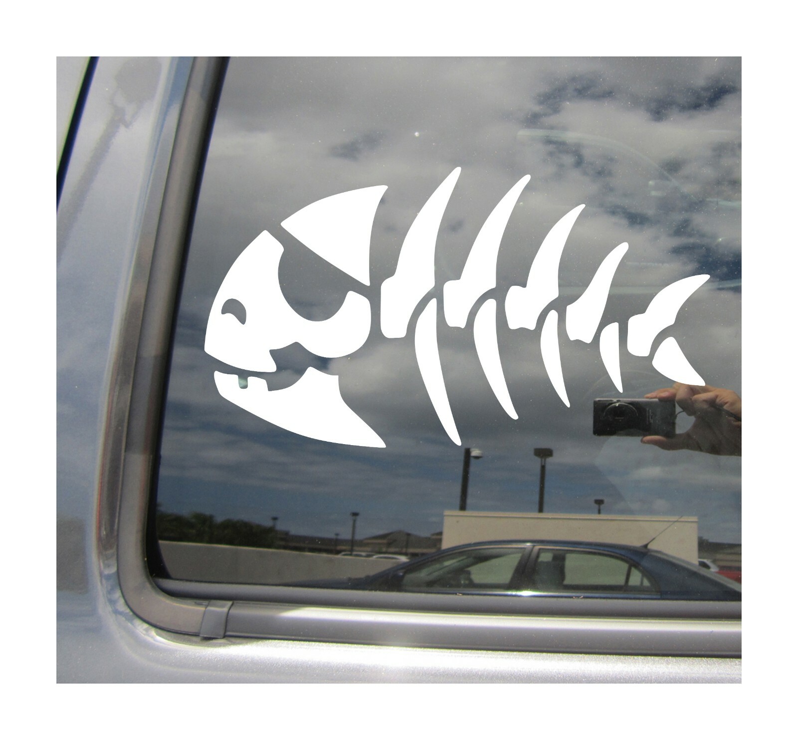 Skeleton Pirate Fish Skeleton Bone Fishing Car Window Vinyl Decal Sticker 01028
