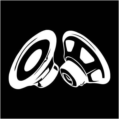Double Speaker Die Cut Vinyl Decal Made in USA