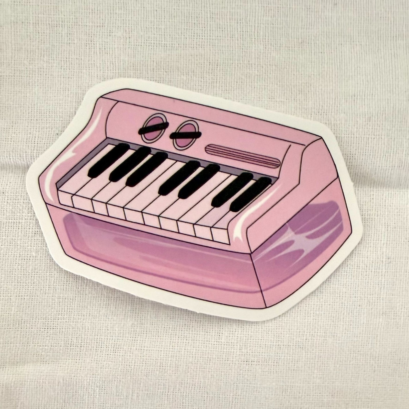 Pink Retro Keyboard Piano Music Sticker Waterproof Vinyl Laptop Thermos No50