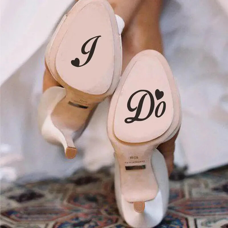 I Do Me Too Wedding Decoration Design Removable Self-adhesive Waterproof Shoes