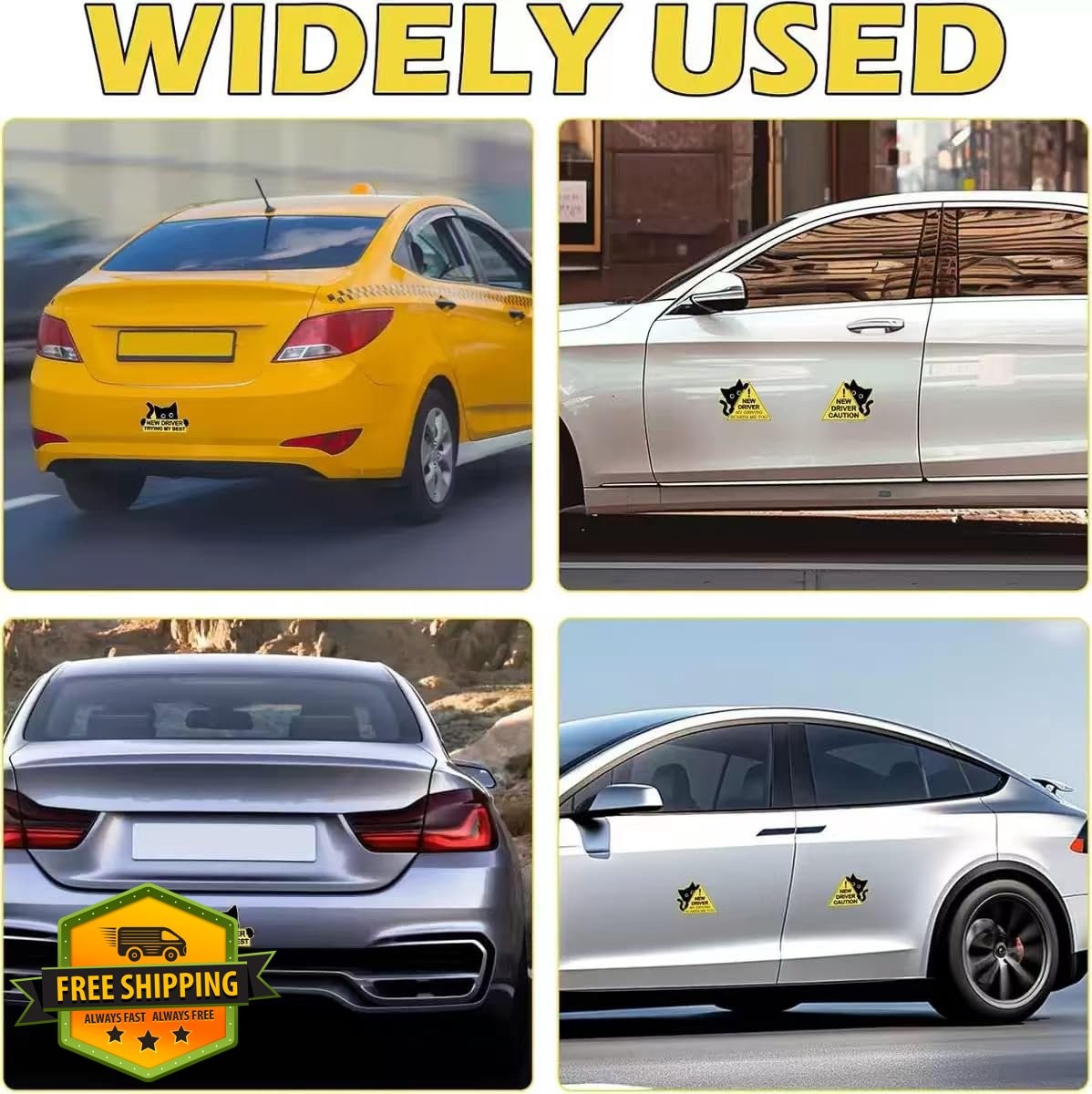 The Only One Driver Magnet Sticker Yellow Black 3PC