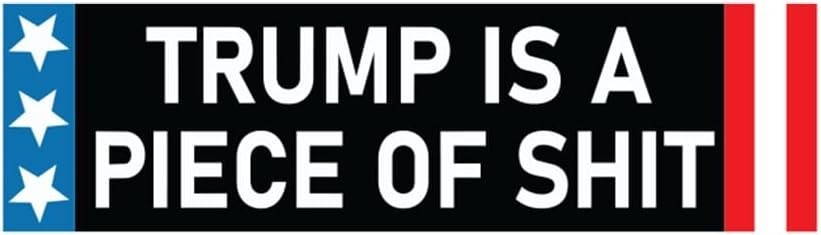 Anti-Trump Funny Vinyl Bumper Sticker Weatherproof Decal – 9 x 2.5 Inches