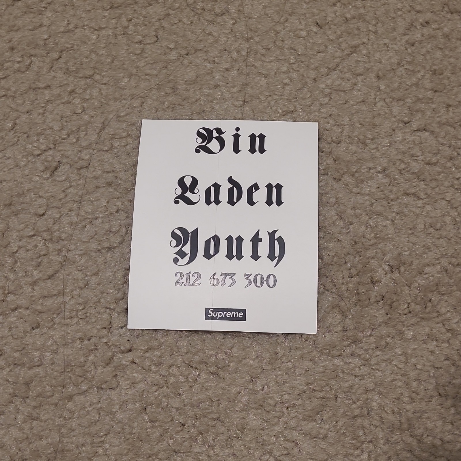 Supreme Dash Snow Bin Laden Rectangle Sticker Yellow/Black