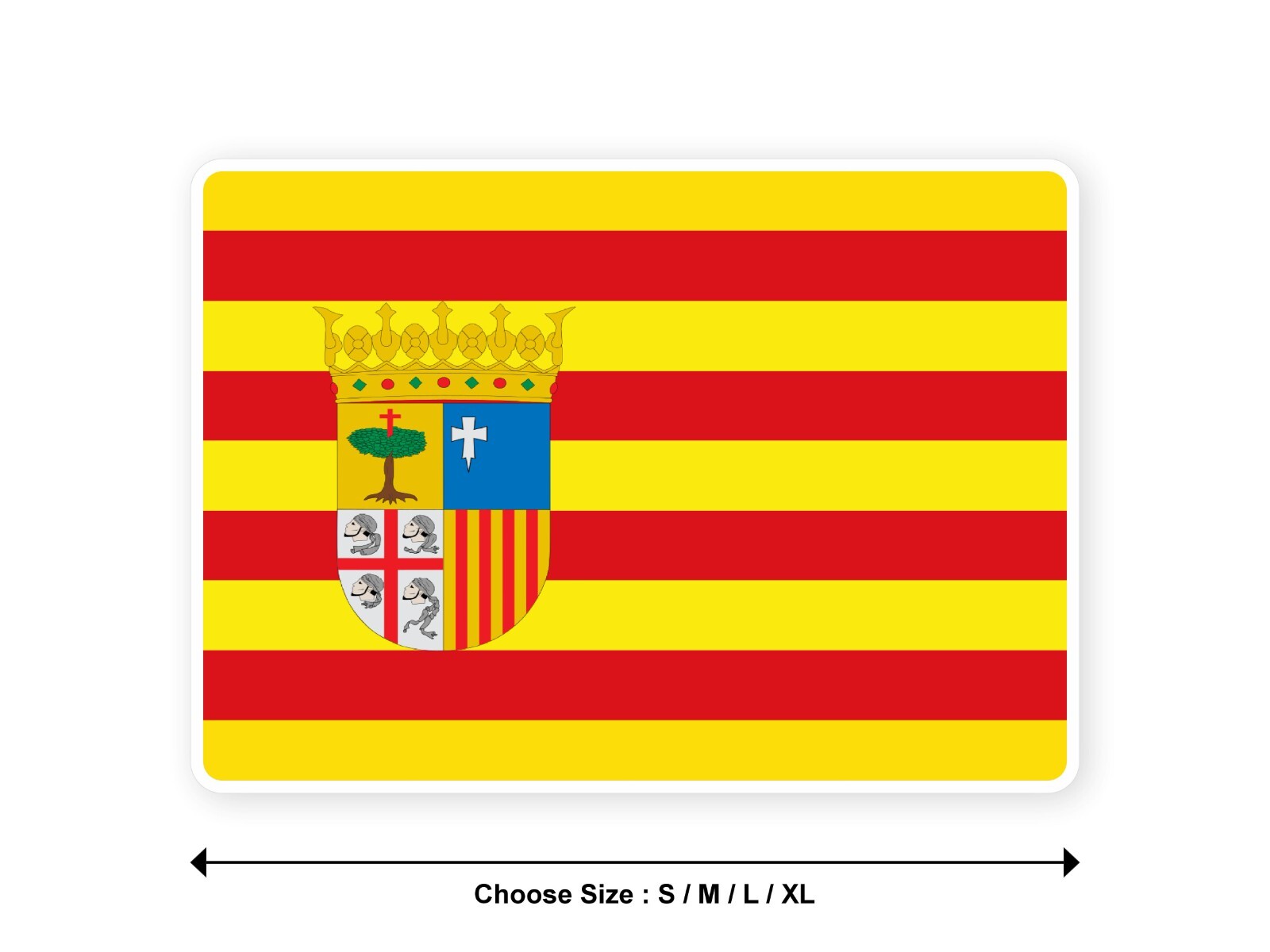 Sticker flag SPAIN ARAGON spanish autonomous community 3,9′′(S) -11′′(XL) decal