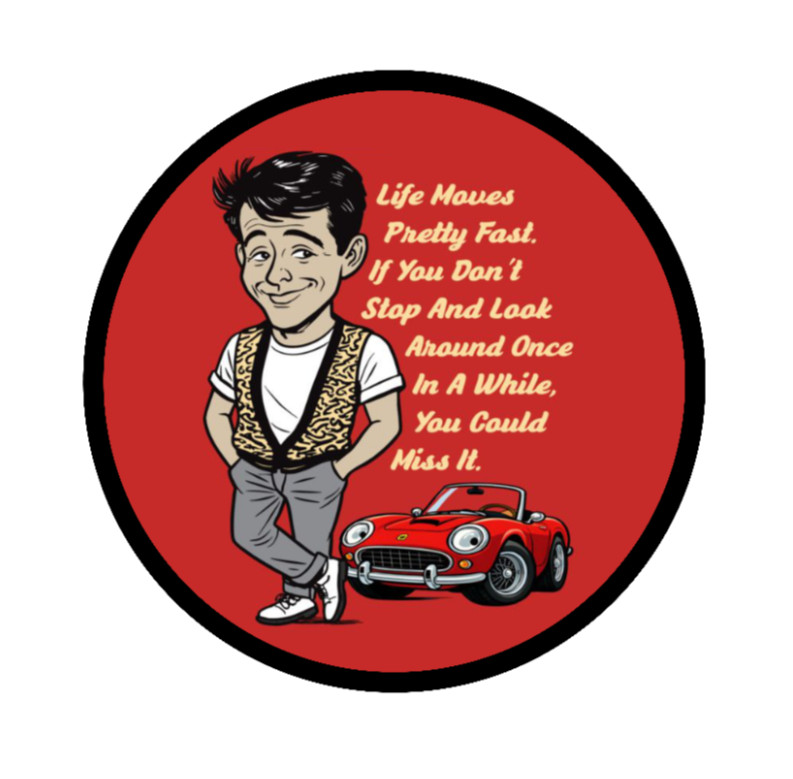 Movie – Ferris Bueller's (Quote) – 4" Handmade Vinyl Decal Vehicle Laptop Cooler