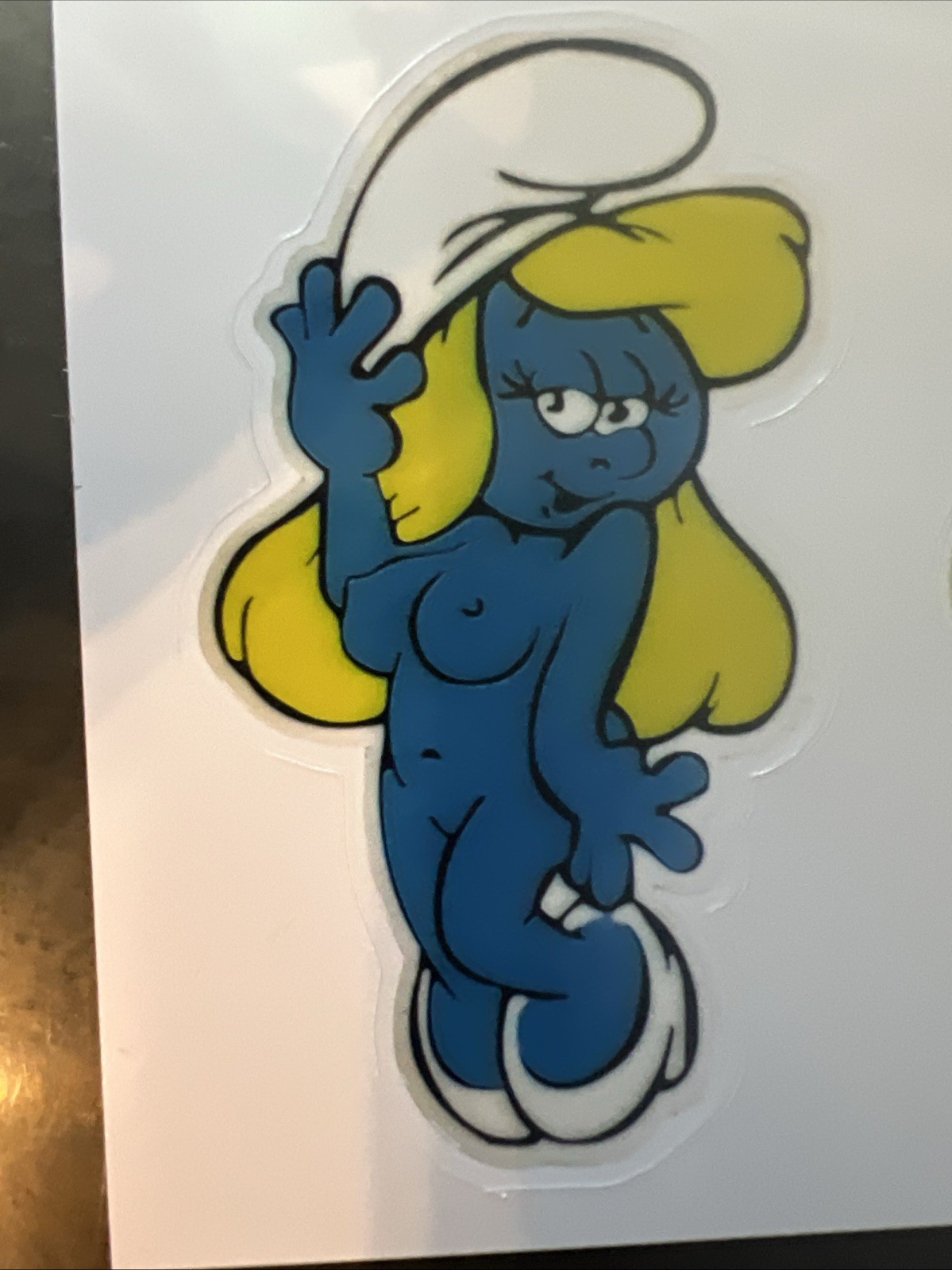 SEXY GIRL STICKER “SUPER HOT SMURFETTE” 2” X 3 1/2” SEXY CUTE GLOSSY