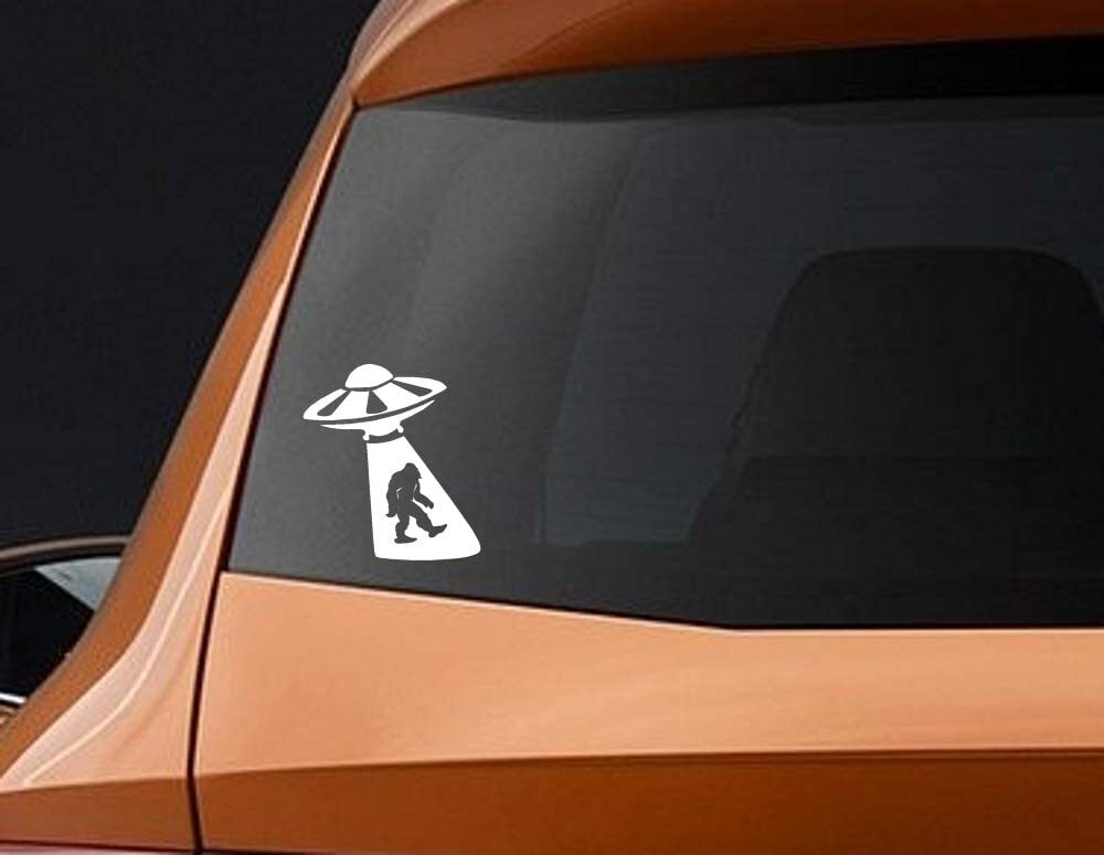 BERRYZILLA Alien UFO Abduction Bigfoot Decal Sasquatch Funny Car Vinyl Sticker