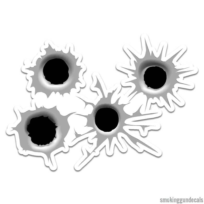 Bullet Holes, Vinyl Decal Sticker, Indoor Outdoor, 3 Sizes, #12457
