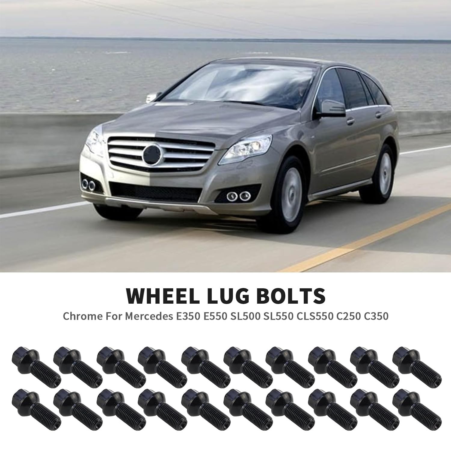 20PCS M14X1.5 Wheel Lug Bolts Nuts for Mercedes Benz 2003-2018 A B C E Class …
