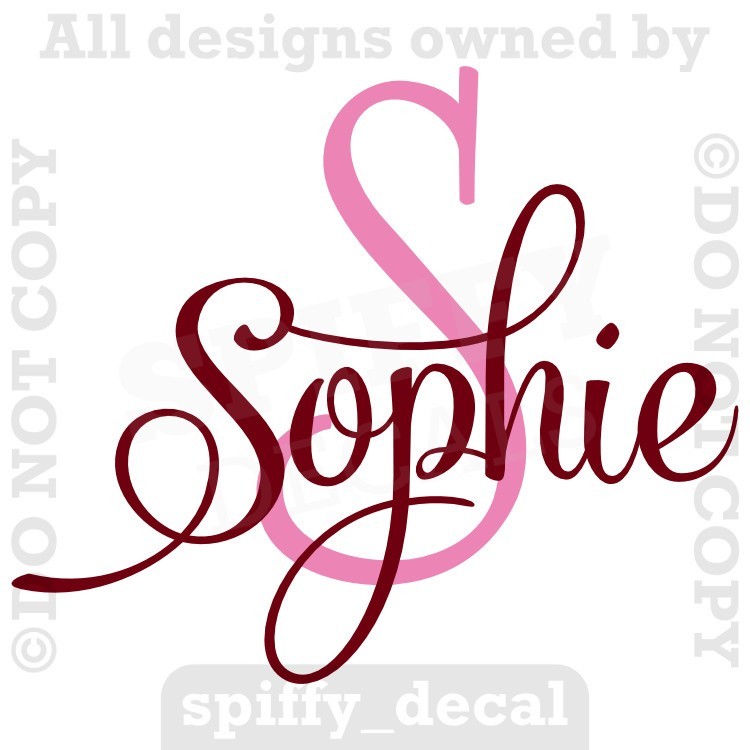 Monogram Personalize Custom Name Vinyl Wall Decal Nursery Bedroom Child Girl Boy