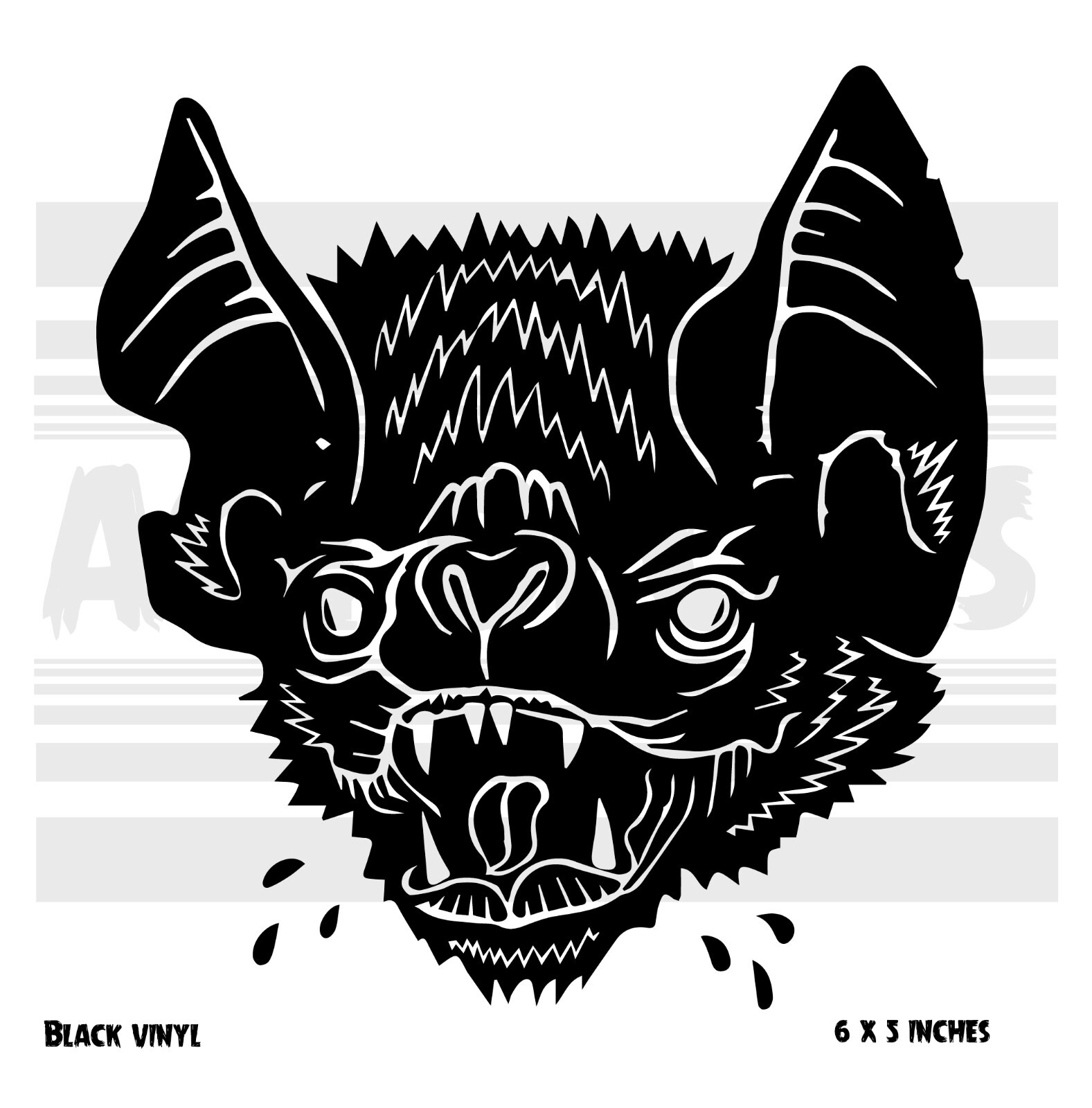 Bat Head – Horror Creepy Halloween – Vinyl decal sticker laptop Car