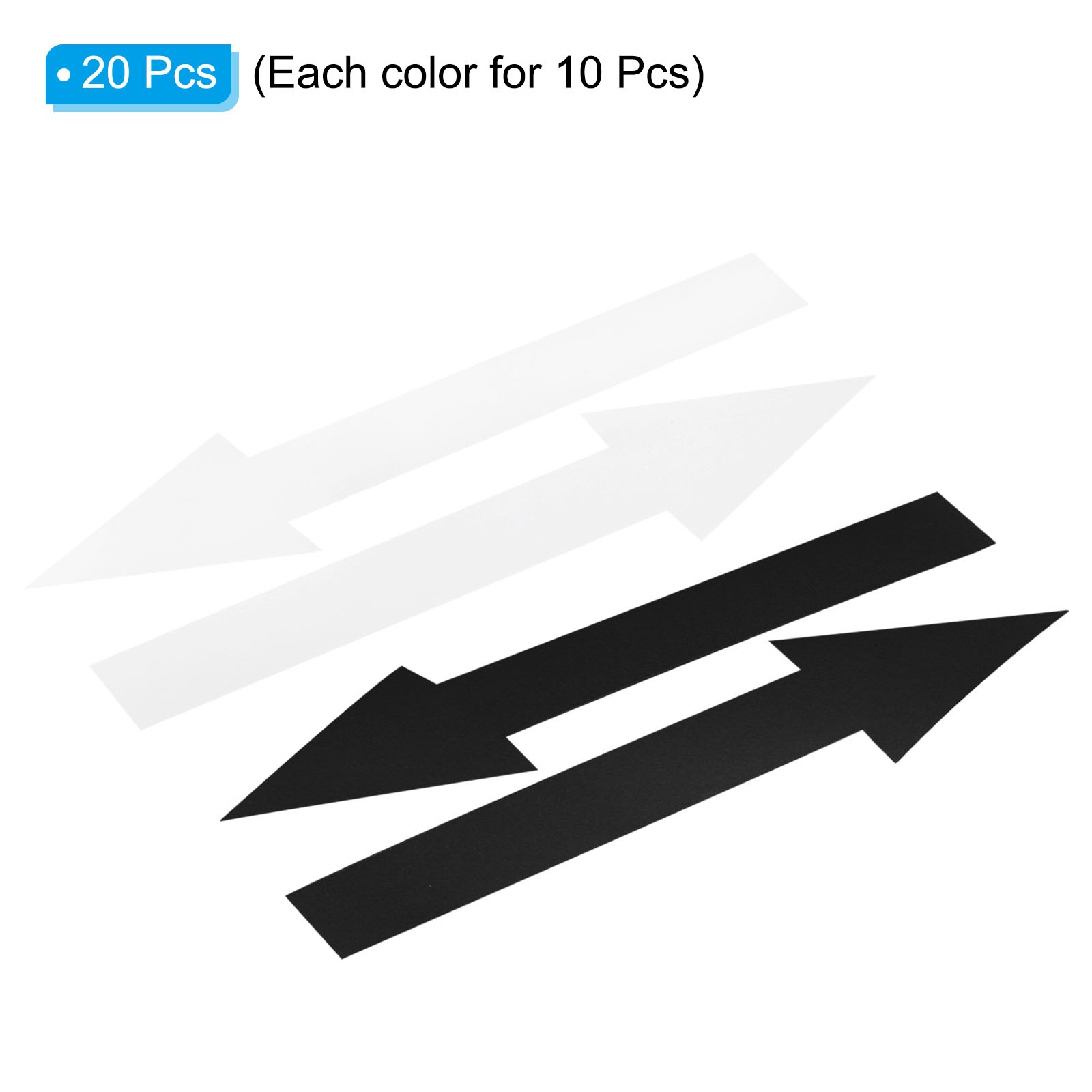 20Pcs 8"x2" Arrow Sticker Adhesive Large Arrow Sign Black/White