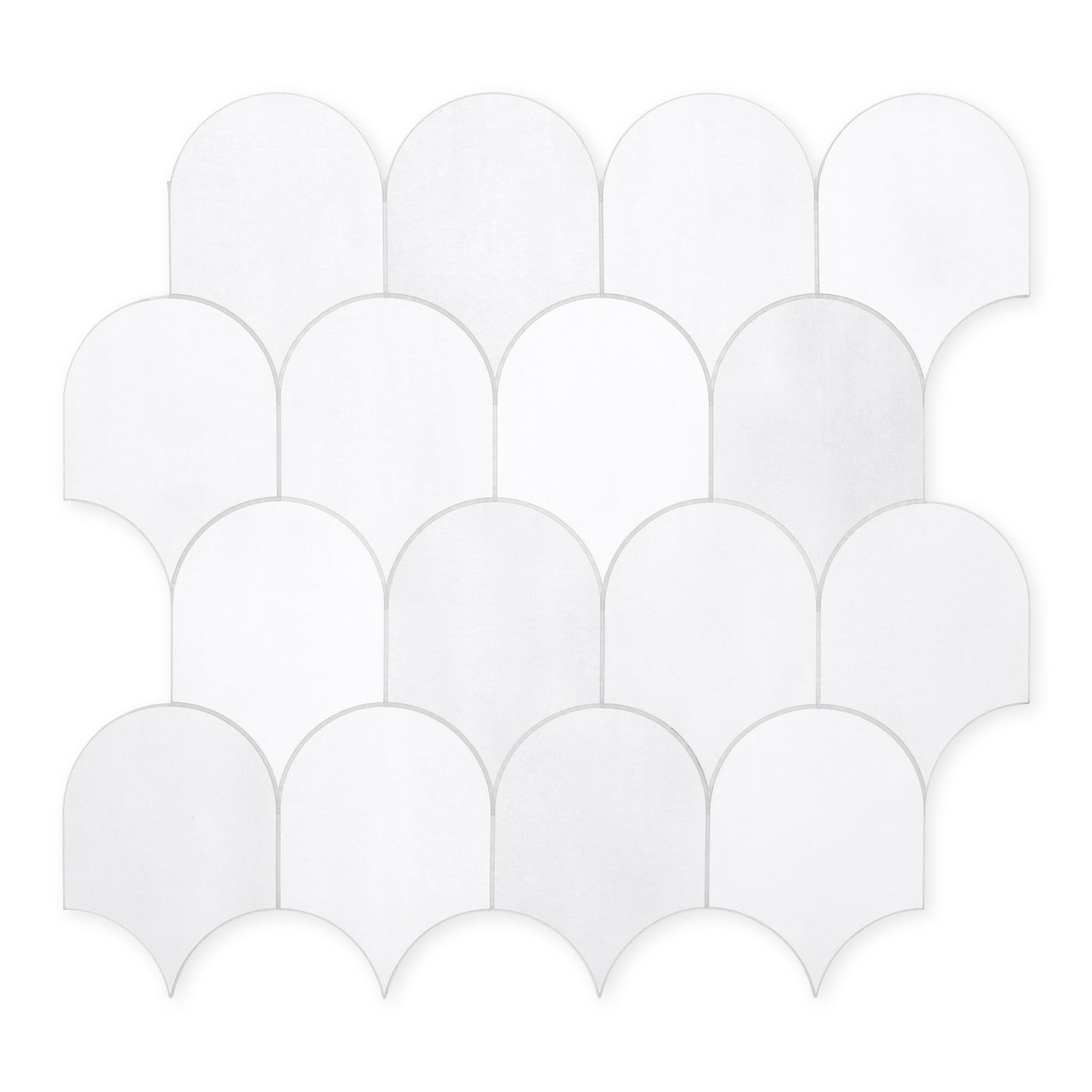 SUNWINGS 10-Sheet Fish Scale Peel and Stick Backsplash Tile, 11.4" x 10.9" S…