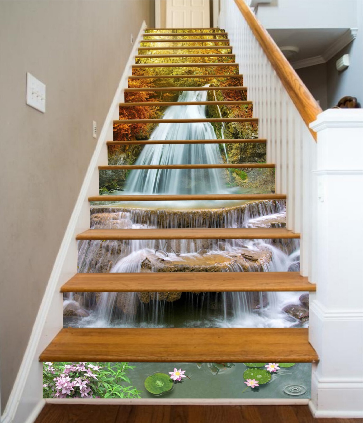 3D Autumn Forest AZ885 Stair Risers Decoration Mural Vinyl Wallpaper Kay