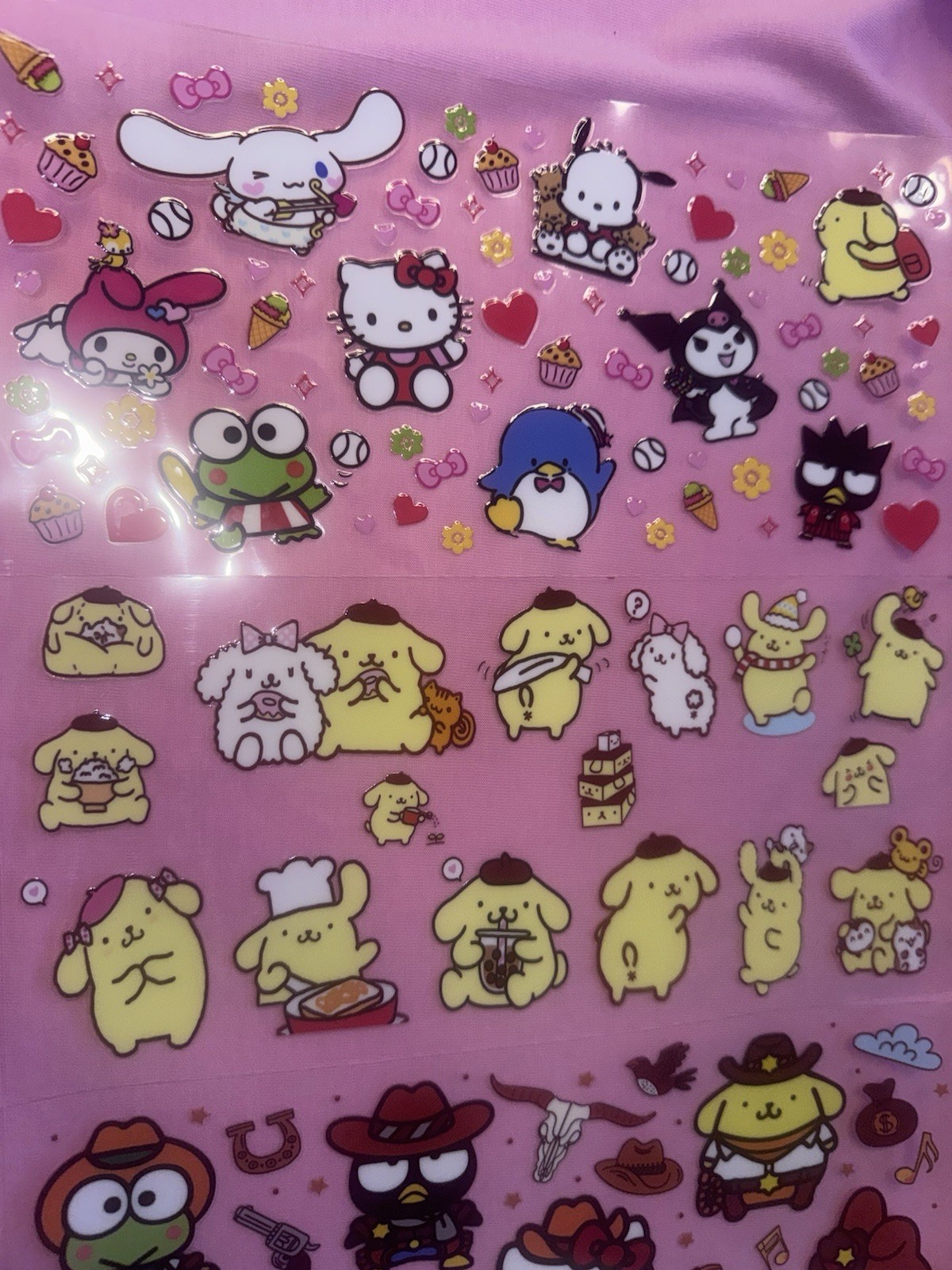 3 Sanrio Hello Kitty & Friends Cup Wraps UV DTF Assorted Pompompurin Keroppi NEW