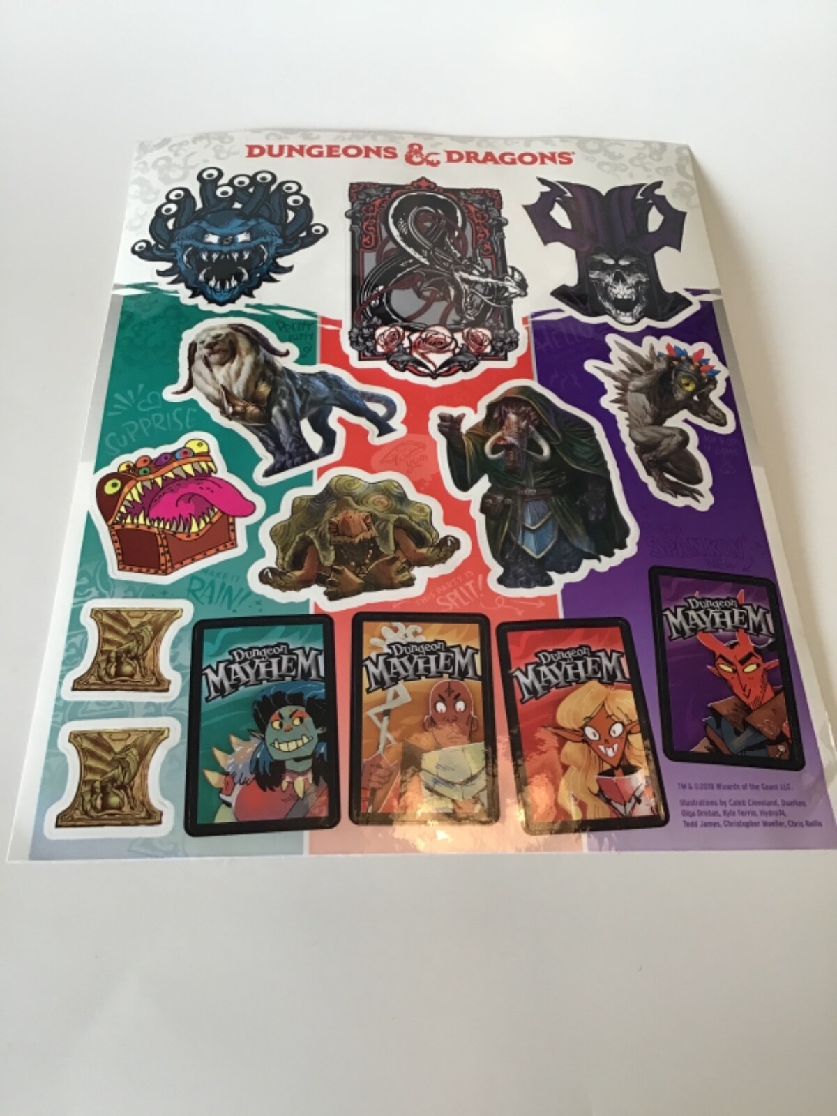 Dungeons and Dragons D & D Sticker Sheet