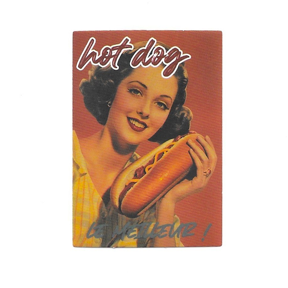 Hot Dog Vintage Pinup Girl Sticker Retro Food Ad Diner Chef Cookout BBQ