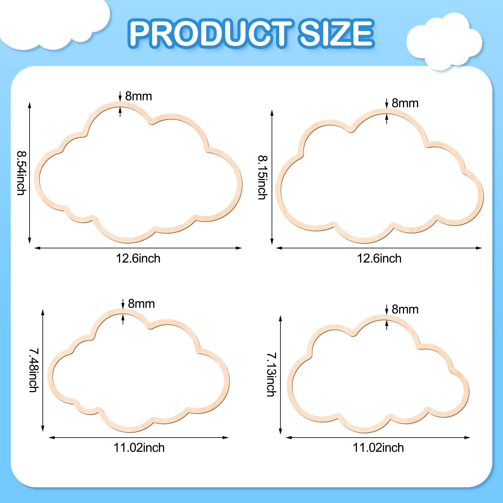 4 Pieces Boho Nursery Cloud Star Wall Decor Wooden Babyroom Moon Rattan Wall …