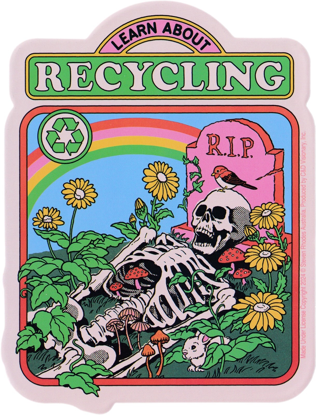 Sticker – Steven Rhodes' Learn About Recycling 4.9" x 3.8" Die Cut #10306