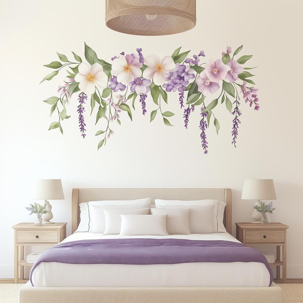 Floral Wall Decal | Watercolor Flower Wall Sticker