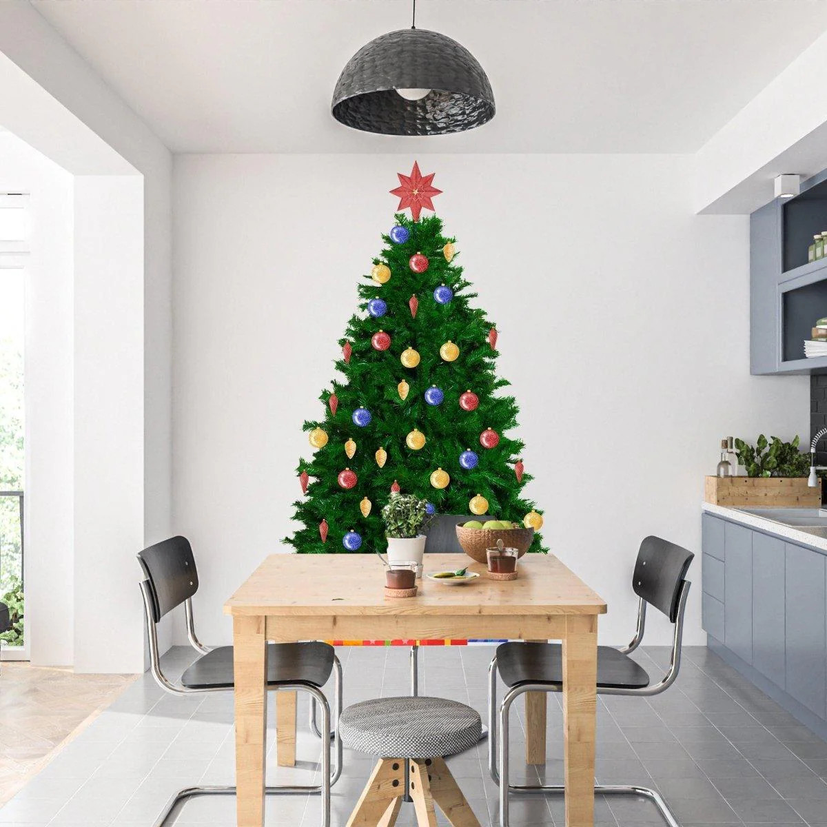 Christmas Pine Wall Decal – Festive Holiday Wall Sticker – Tree Design