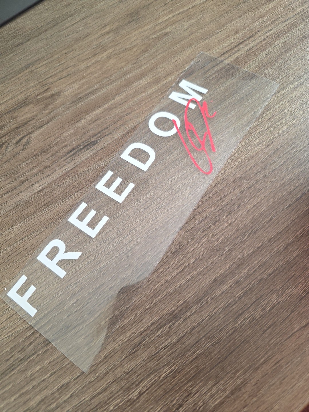 8in FREEDOM Charlie Kirk Memorial MAGA DECAL UV DTF White with Signature
