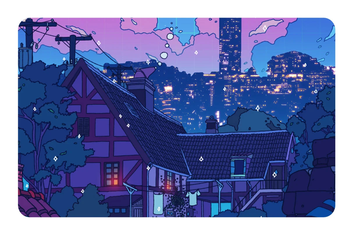 Lofi Night Cozy Aesthetic Card Skin 4 Pack Chill Nostalgic Anime Art Decal