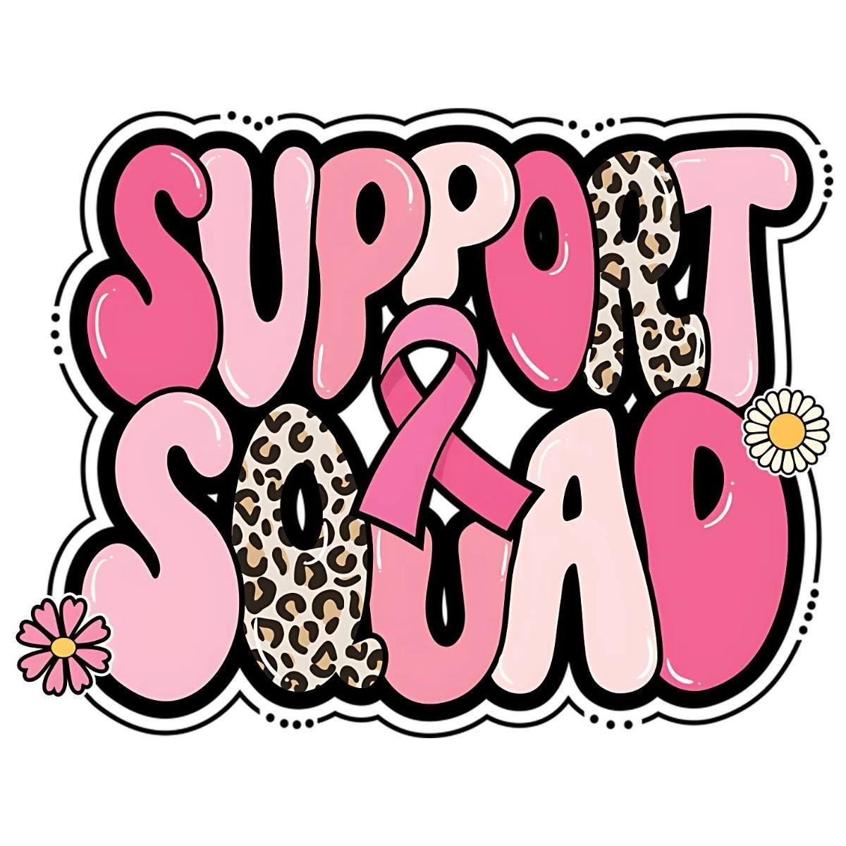 Breast Cancer Support Squad Sticker Dec Laptop Wall Mirror Cup Tumblr Locker Bin