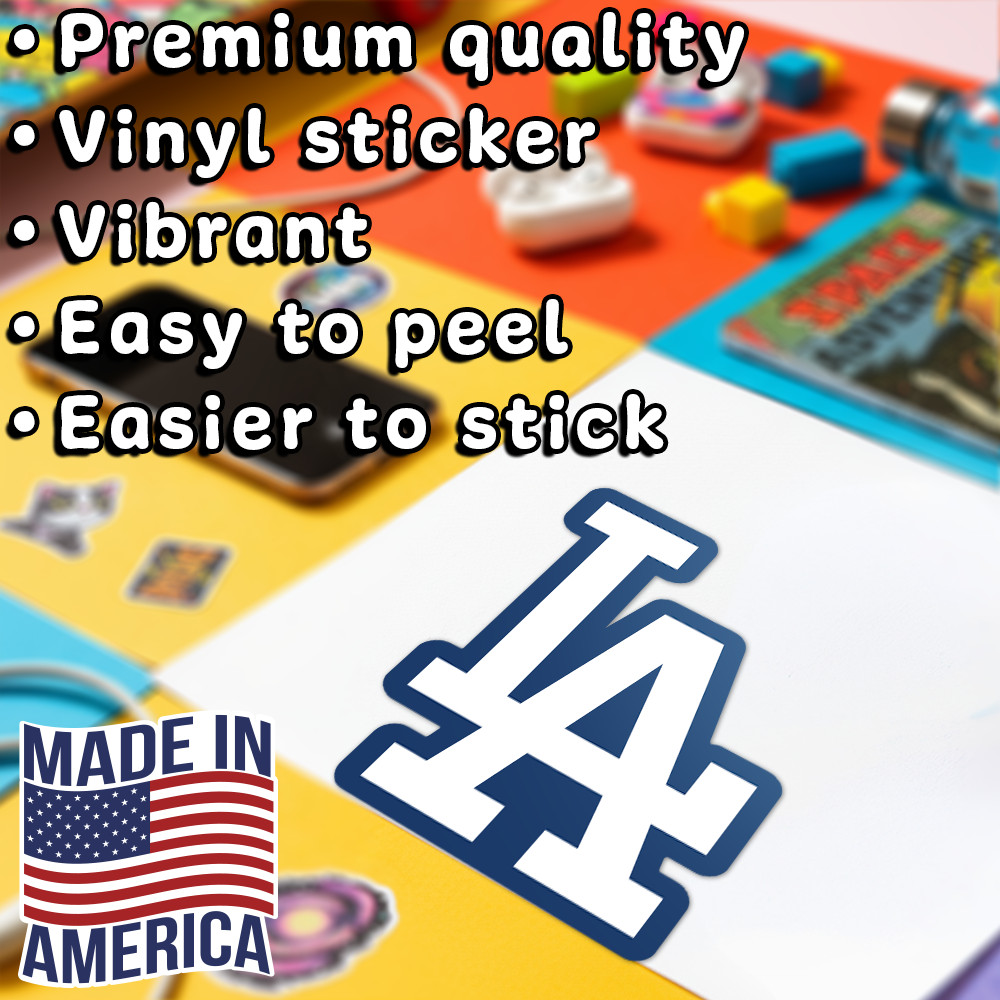 LA Dodgers Sticker Blue and White Car Window, Laptop and Bottle 3.72 W x 5 H in