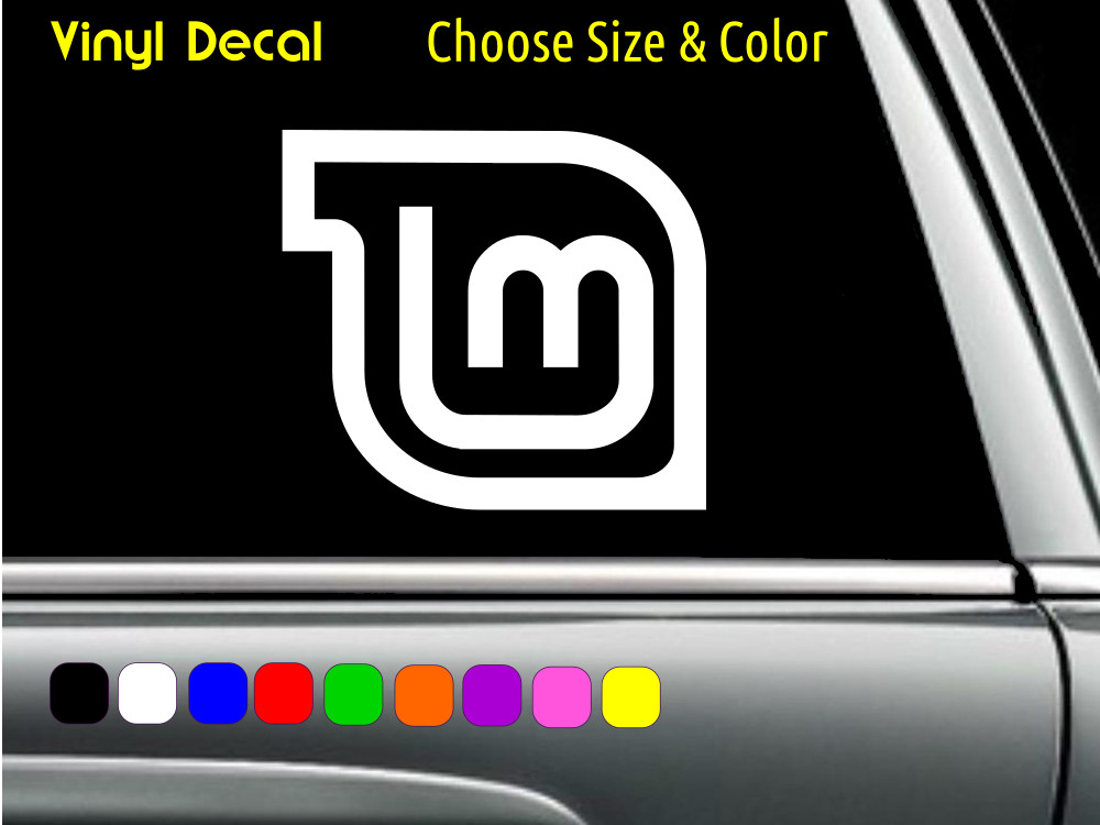 LINUX MINT outline logo Vinyl Decal Laptop Car Window Sticker CHOOSE SIZE COLOR