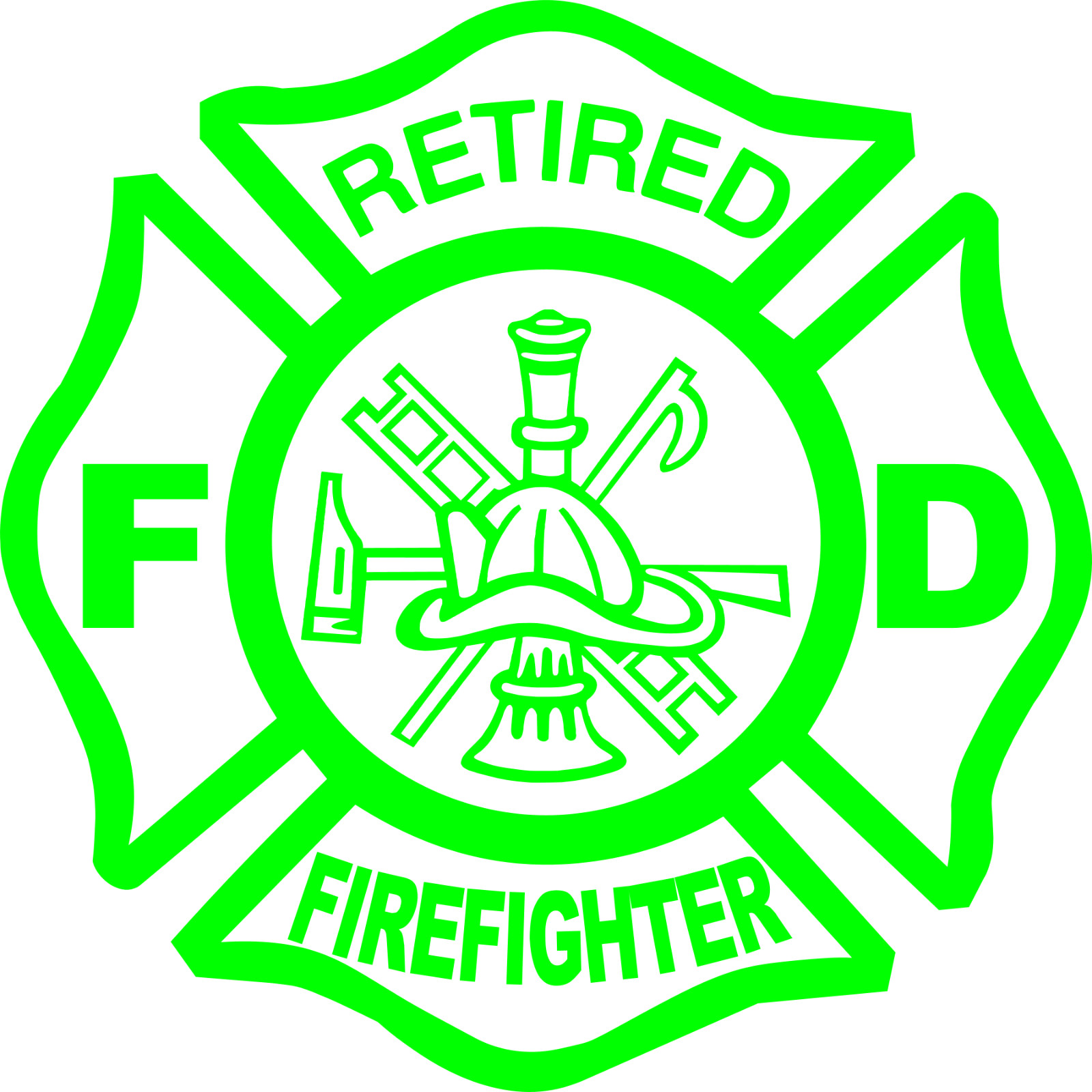 Retired Firefighter Decal Vinyl Sticker Fire Dept Maltese Cross First Responder