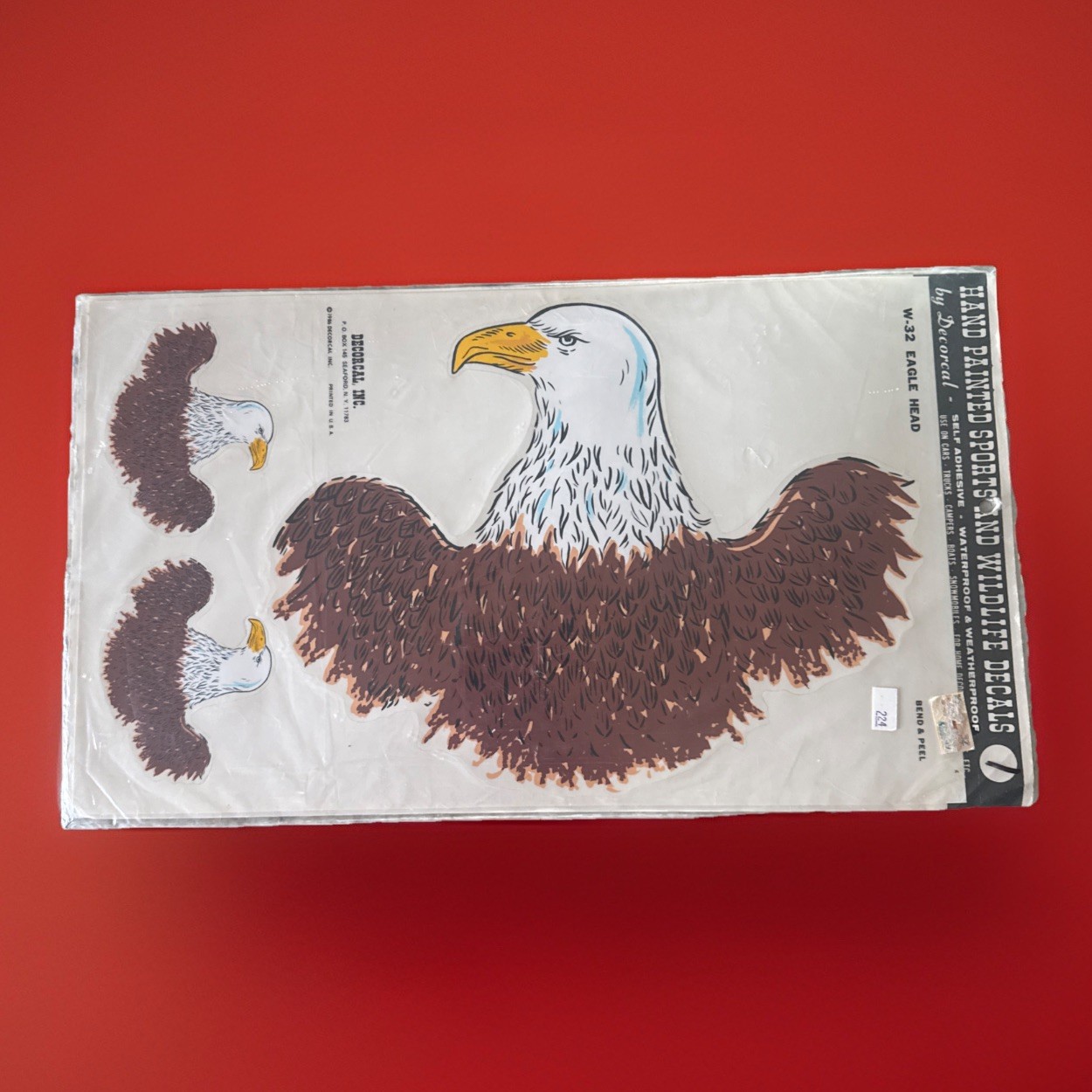NOS 1986 Hand Painted Eagle Decals Stickers Sports & Wildlife Decorcal USA Made