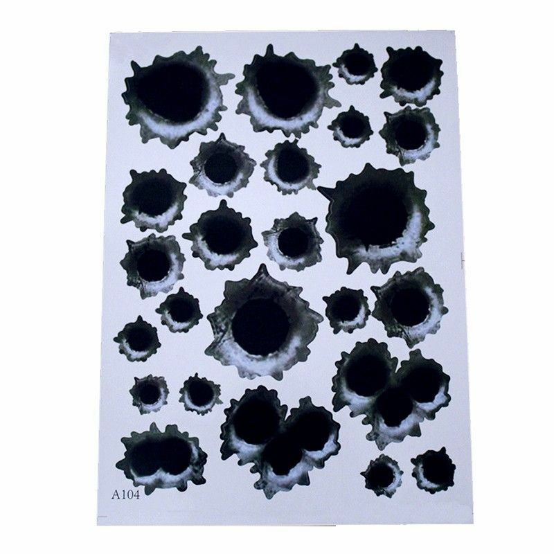 3D Car Rust Sticker Hide The Rust Bullet Hole Design Decal Realistic Scratch