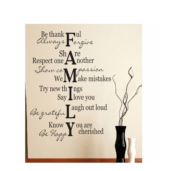 FAMILY Verse Quote Vinyl Art Wall Decal Lettering Words Sticker Saying 23" x 60"