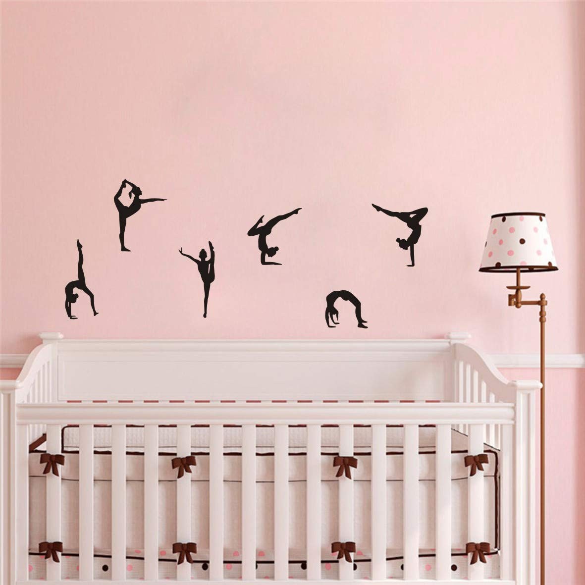 Home Decor Wall Sticker-Six Dance Girls Gymnastics Wall Stickers -Sport Vinyl…