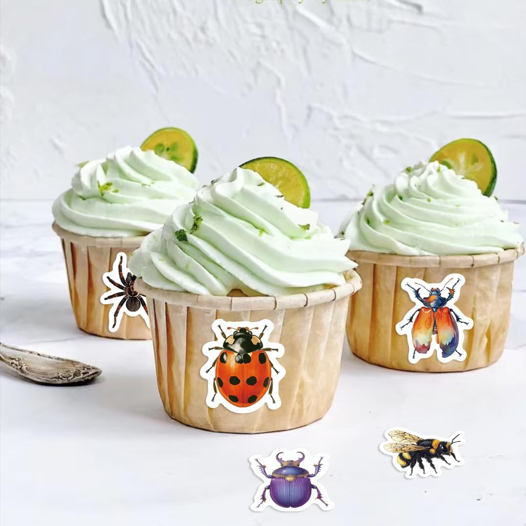 500PCS Bug Stickers 10 Styles Sticker Rolls Cartoon Insect Stickers Bug Party Fa