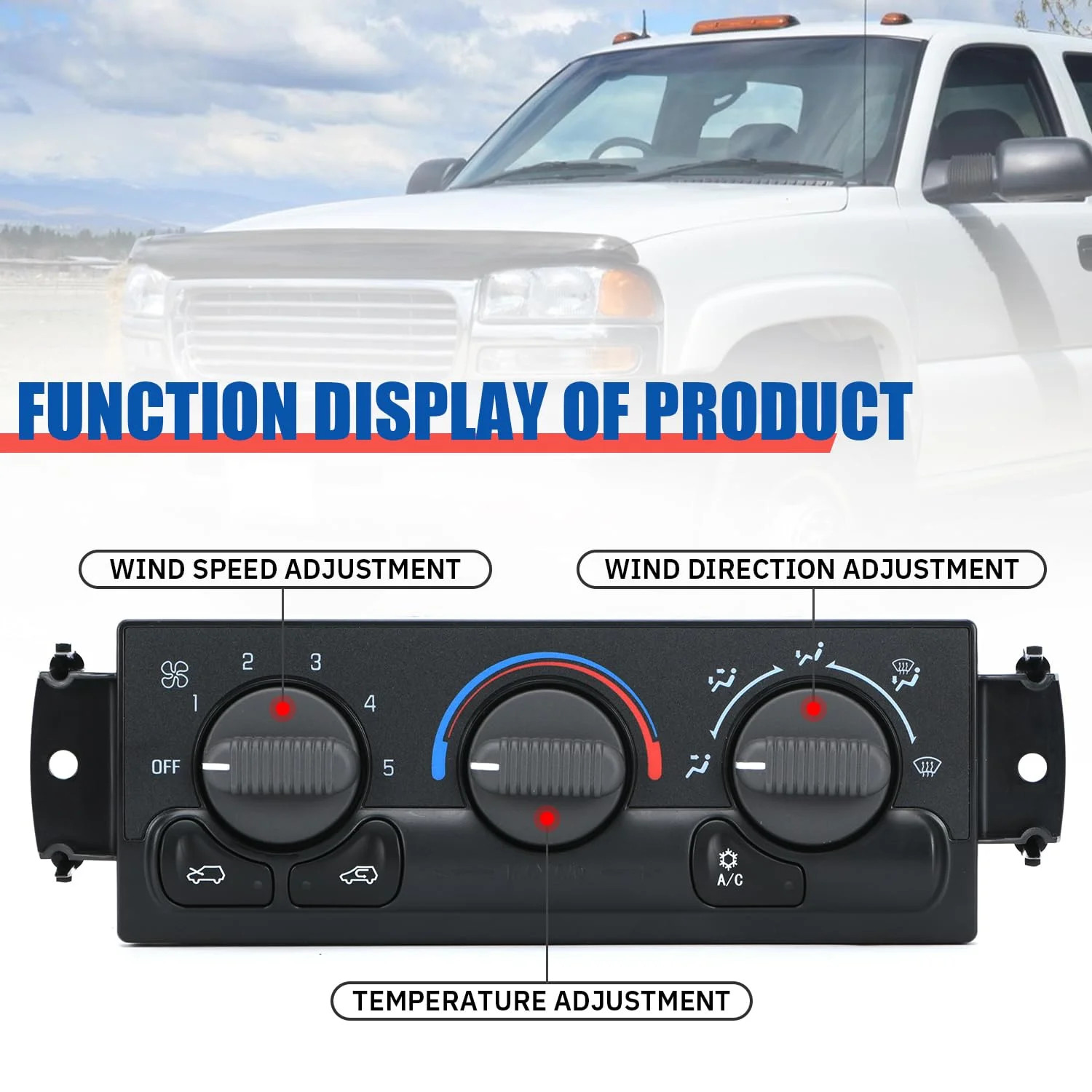 Front Climate Control Module Panel for GMC Sierra Chevy Silverado 1999-2002 599-