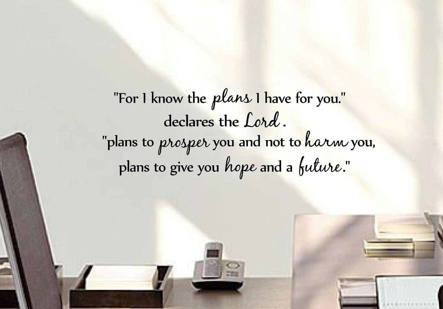 For I know the plans Vinyl wall art Inspirational quotes saying home decor decal