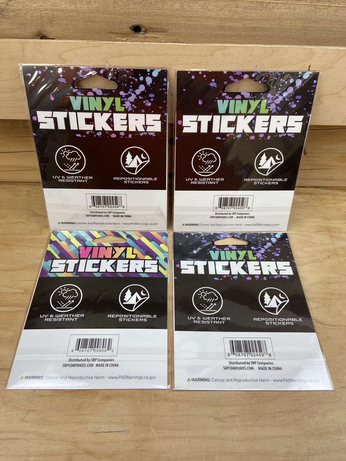 Vinyl Stickers SRP Companies USA Stars & Stripes Repositionable Lot of 4